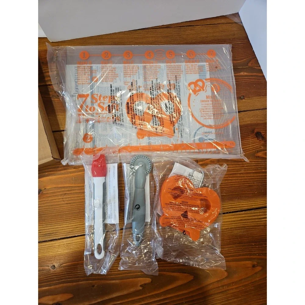 Pampered Chef 100073 Ultimate Soft Pretzel Making Set with Mold, Brush, Cutter